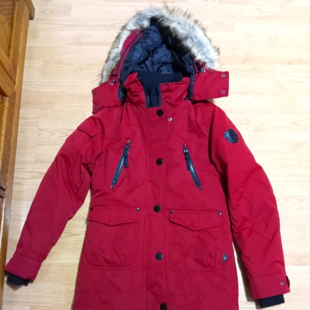 Noize Red Ski & Snow Jacket with Faux Fur Hood